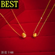 ✣✁saudi gold 18k pawnable legit necklace for women original cat eye gold bead clavicle necklace fema