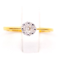 Happy Jewelry แหวนเพชรของแท้ แหวนล้อมเตยหัวใจ  ก้านอิตาลี ทองแท้ 9k 37.5% ME841
