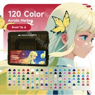 ในไทย MW 24/36/48/60/80/120 สี ปากกามาร์กเกอร์ไฮไลท์ Acrylic marker สำหรับวาดภาพบนผ้าใบ แก้วหิน แก้ว