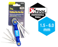 XTOOL - 六角匙 摺匙 公制 鉻釩鋼 7支 (1.5mm-6.0mm)