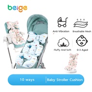 Beige Comfortable Soft Breathable Cotton Baby Stroller Seat Mat