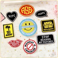 ♚ Nifty Proverbs - Stop Reading My Patches Iron-On Patch ♚ 1Pc Kuso Slangs DIY Sew on Iron on Badges Patches