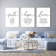 Faith Hope and Love Bible Verses 3 Piece Canvas Wall Art Decor Serenity Prayer Wall Art Or Living Ro