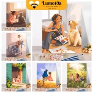 Coloring by numbers, self-painted digital oil painting Muse pre-stretched frame size 20*30cm