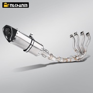 For ZX6R ZX6RR 2009-2024 Kawasaki Motorcycle Full System Stainless Steel Front End Akapovic Muffler 