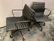 無損壞 Herman miller eames aluminium group management designer leather chair 原厰貨 黑色真皮人體工學椅 設計師椅 電腦椅 Erg
