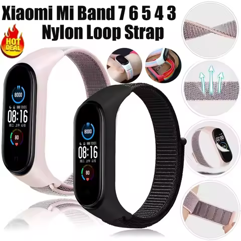 Nylon Loop Strap for Xiaomi Mi Band 7 6 5 4 3 Accessories Comfortable Watchband Replaceable Wristban