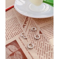 178_goodgift_station-hoop S925 sterling silver earrings 925 Round Lock Ring Simple Can Be Worn On Th