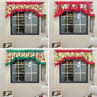 Christmas Siding Valance Curtain Small Window Curtain Door Bay Window Curtain School Curtain