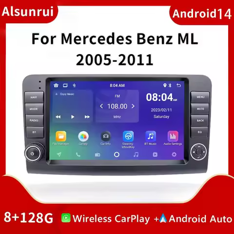 2 Din Android 14 Car Screen For Mercedes Benz M CLASS ML W164 X164 ML350 ML300 GL500 ML320 ML280 GL3