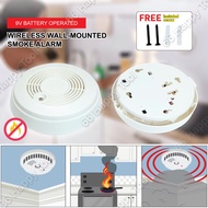 9V Wireless Smoke Alarm Wall-Mounted Fireproof Prevention Smoke Sensor Detector Safety Penggera Asap