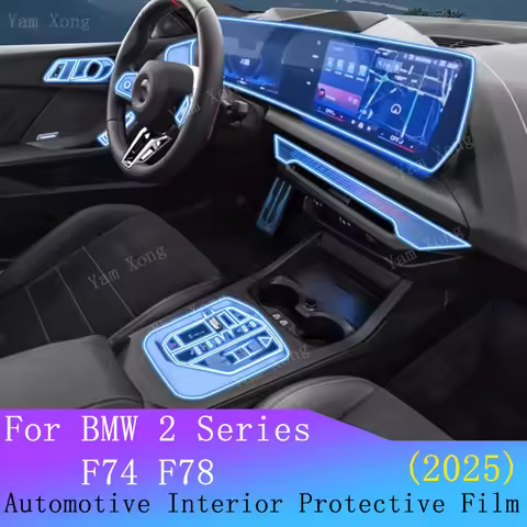 For BMW 2 Series F74 F78 2025 Accessories interior film transparent TPU Gear Panel GPS Navigation Ce