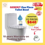 [SG Seller] [Promotion Bundle 2 Pieces] Baron W818 One piece Toilet Bowl (Rimless) Rimless WC Geberit Flushing System