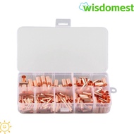 WISDOMEST 250Pcs Copper Tube Connector, Gold GT Tube Connector Terminal Copper Connector, Terminal S