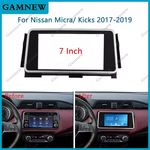 7 Inch Car Frame Fascia Adapter Android Radio Dash Fitting Panel Kit For Nissan Micra/ Kicks 2017-20