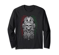 Ancient Aztec King Mexican Skull Mayas Mask Calavera Azteca Long Sleeve T-Shirt