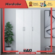 Ready Stock🥇EWJ 6162 Wardrobe With 3 Door/ Almari 3 Pintu / White