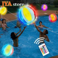 JYA Store ลูกบอลชายหาดสีสันสดใส LED พองลม40ซม.,ลูกบอลสร้างบรรยากาศกีฬากลางแจ้งทำจากพีวีซี16สี