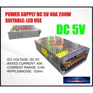 POWER SUPPLY 200W DC5V 40A Switching Power Supply Transformer led DC driver for LEDdisplay SCREEN 5V