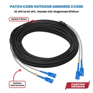 SC-SC Armored Singlemode Duplex Stainless steel armored Outdoor cord patch - Fiber Optic Outdoor cor