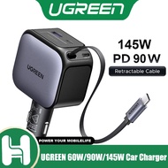 UGREEN 60W/90W/145W Car Charger With USB C Cable USB-C Retractable Fast Charge Car Charger