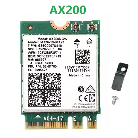 WiFi 6 Dual Band 3000Mbps Wireless Card For AX200 M.2 Bluetooth 5.2 2.4G/5Ghz 802.11ac/ax AX200NGW W