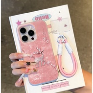 Luxury 2-In-1 Deer Glitter Casing Oppo Reno 15F 15 Pro Max A6T Pro 5G A6X 14F A3X A5 2025 A5 Pro A5I