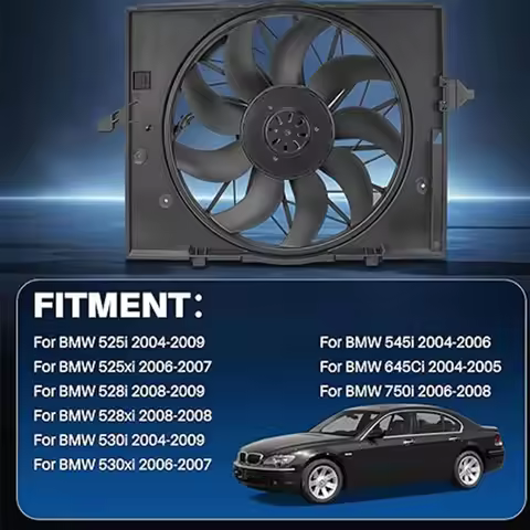 Radiator Cooling Fan 600W For BMW 5 6 7 Series E60 E61 E63 E64 E65 E66 2003-2010 OE 17427514181 1742