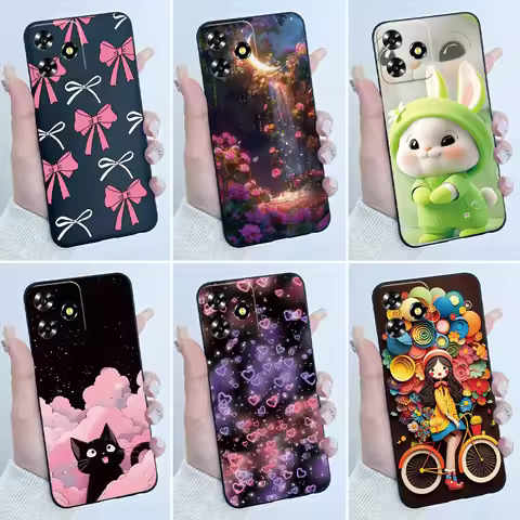 For ZTE V50 Design 4G V 50 Smart Case Cute Rabbit Black Soft Silicone Cover For ZTE Blade A73 4G Axo