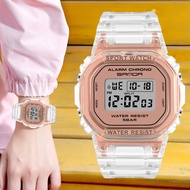 SANDA Fashion Sport Watch Women Transparent strap LED Digital Clock Ladies Electronic Watch Waterproof Multifunction Wristwatch