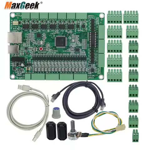 Maxgeek 6 Axis Mach3 Controller Board CNC Motion Controller Support USB + Ethernet For CNC Engraving