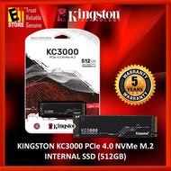 KINGSTON KC3000 PCIe 4.0 NVMe M.2 INTERNAL SSD (512GB/1024GB/2048GB/ 4096GB) SKC3000S/512G