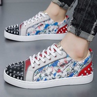 2025 Autumn New Style Street Personality Sneakers Men's Shoes Trendy Rivets Casual Shoes Fashionable