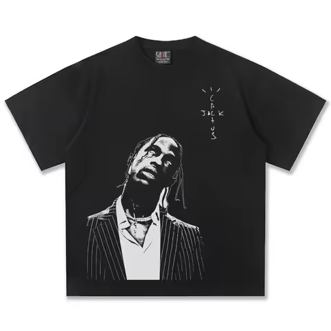 Travis Scott Cactus Jack Graphic T-Shirt Men Women Oversized Hip Hop Rapper Casual Cotton Short Slee