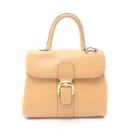 【二手】Delvaux Brillant MM 手提包，米色皮革，女士，二手 B