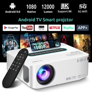 XGODY 5G WIFI Smart Projector Full HD Native 1080P 4K/8K Movie Projector 12000Lms Home Theater Vedio Android 9.0 Bluetooth Projector@