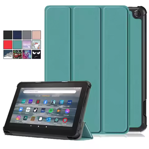 For All-New Fire 7 Fire7 2022 Case Folding Stand Magnetic Hard PC Back Cover for Amazon Fire 7 2022 