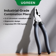 UGREEN Industrial-Grade Combination Pliers – Ergonomic Anti-Slip Handle, Matte Black, 8-Inch, Multi-