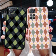 Xiaomi Redmi 10 Note 11 11s 11 pro 4G 5G Global Version Fashion Checkerboard Pattern Liquid Silicone Soft Phone Case