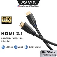 [KL Stock] AVVIX HDMI to HDMI 2.1 Cable 8K60Hz 4K120Hz 2K240Hz 0.5m-5m 48Gbps VRR HDR eARC for PC PS