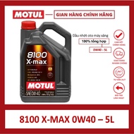 Hàng Chính Hãng - Nhớt Motul cao cấp tổng hợp ôtô tay ga 8100 x-max 0W40 máy xăng và dầu 5L