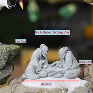 Tượng tiên ông đánh cờ ông lão đánh cờ phụ kiện trang trí nhà cửa sân vườn vườn hoa cây cảnh. bàn tr
