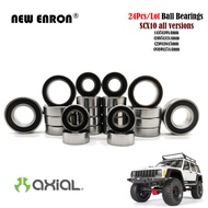Black Rubber Sealed Metric Ball Bearing 52100 Chrome Steel 24Pcs KIT For RC Car Crawler 1/10 Axial R