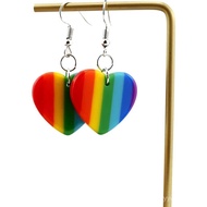 Rainbow Pride Earrings Gifts LGBT Lesbian Gay Pride Rainbow Earrings for Women Cute Star Heat Shape 