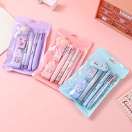 7-piece Stationery Set Macaron Color Gel Pen & Eraser Included for Student Rewards & Gifts