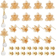 UNICRAFTALE 10Pcs Real 18K Gold Plated Flowers Stud Earring Findings Ear Stud Flowers Earring Posts 