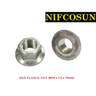 [READY STOCK] HEX FLANGE NUT (M14 X 1.5 X 13mm)