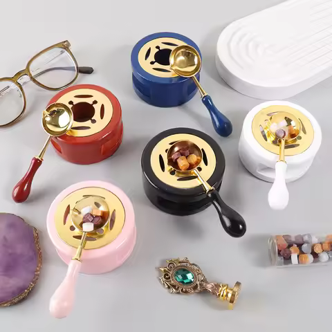 1PC Vintage Wax Seal Furnace Set, comes with a golden spoon for handmade DIY wax seal stamp making a