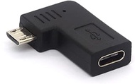Right Angle Type C OTG Adapter, USB C Female to Micro USB Male OTG (On the Go) Adapter Charging Data