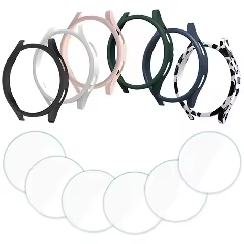 Cover+Glass for Samsung Galaxy watch 4 Case 40mm 44mm accessories PC Bumper tempered Protector Galax